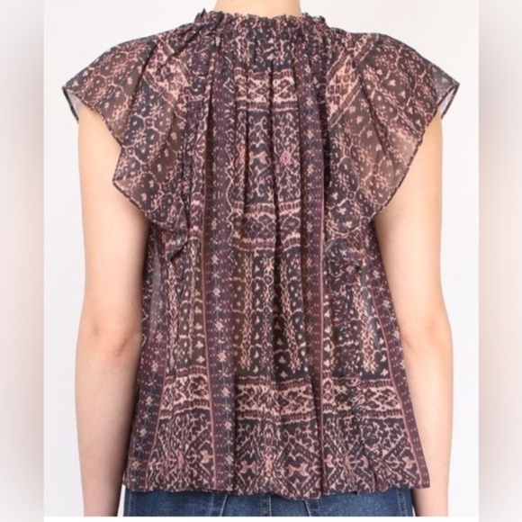 Ulla Johnson 100% Silk Aryn Flutter‎ Sleeve Boho Blouse - 6 - Picture 2 of 12